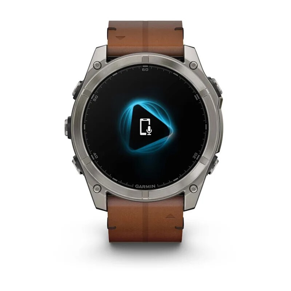 Умные часы Garmin Fenix 8, 51 мм, AMOLED, Sapphire bare Titanium, black with chestnut leather band plus graphite silicone band