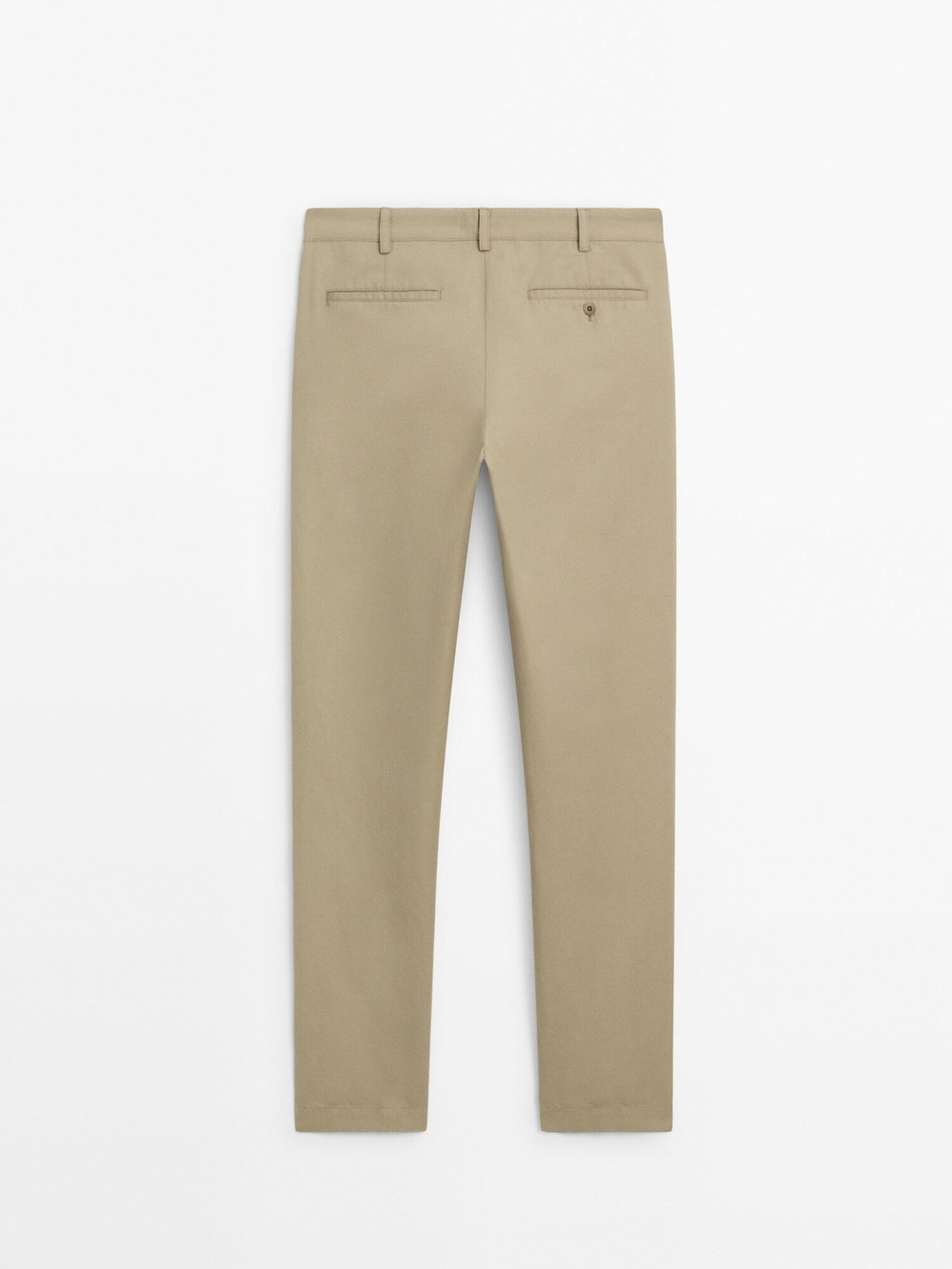 Massimo Dutti Зауженные брюки из смесового хлопка, рыжевато-коричневый