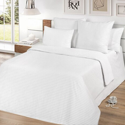 Поплин-страйп, цв.Белый | ш.220 см | 115 г/м² | хлопок-100%