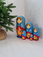 Матрешка 5 мест 18см высота цветочная