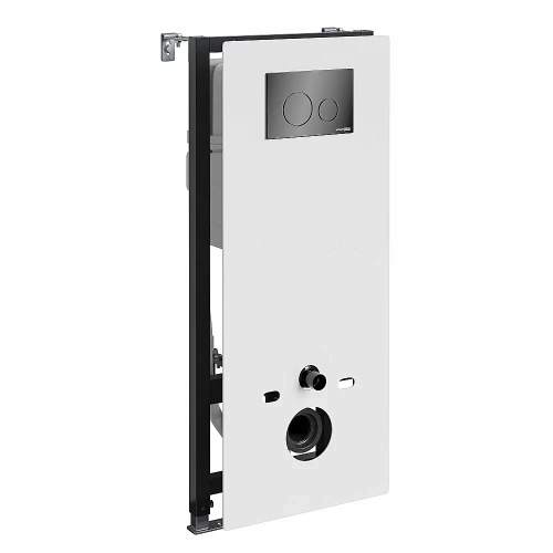 Инсталляция для унитаза WasserKraft Abens 20TLT.010.ME.WH.PB02 белая панель/кнопка черная глянцевая