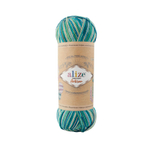 Пряжа "Superwash Artisan" 9001 Зелёный-белый-голубой