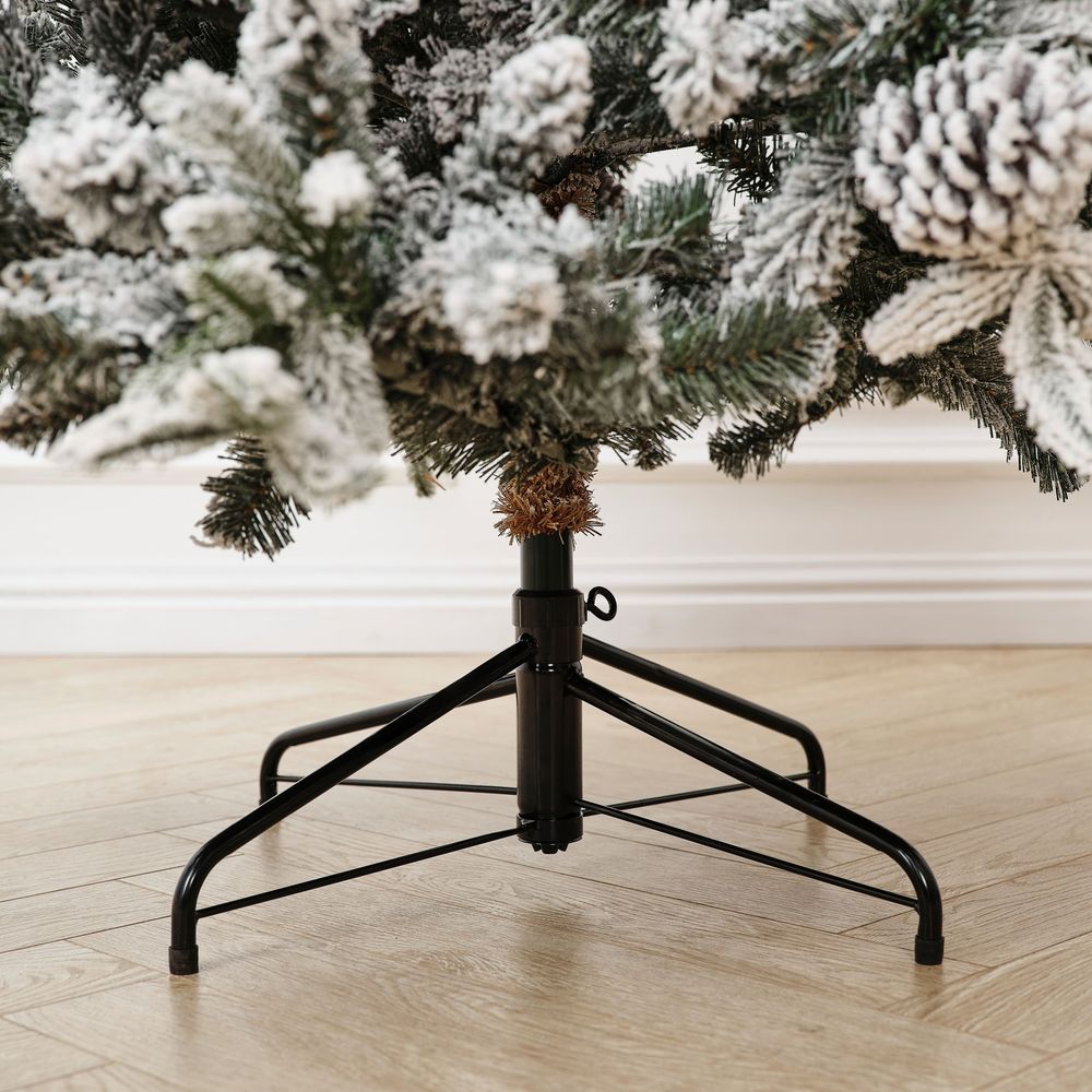 Заснеженная елка с гирляндой встроенной «Saint Paul» (Литая+пвх) 240 см / 2,4 м