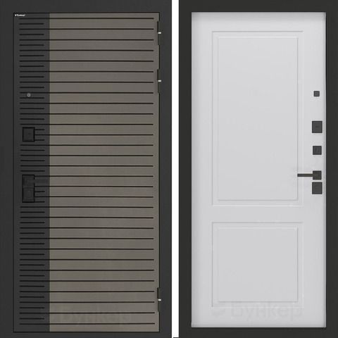 Входная металлическая дверь Бункер BN-15 Веллюто кофе / ФЛ - 609 Белый софт