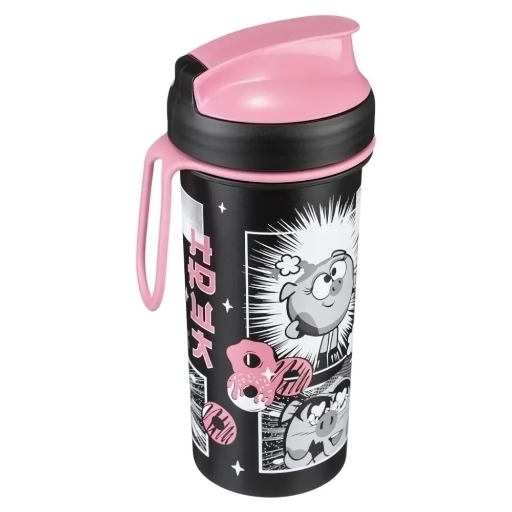 Стакан детский с крышкой «СМЕШАРИКИ»черный 400мл