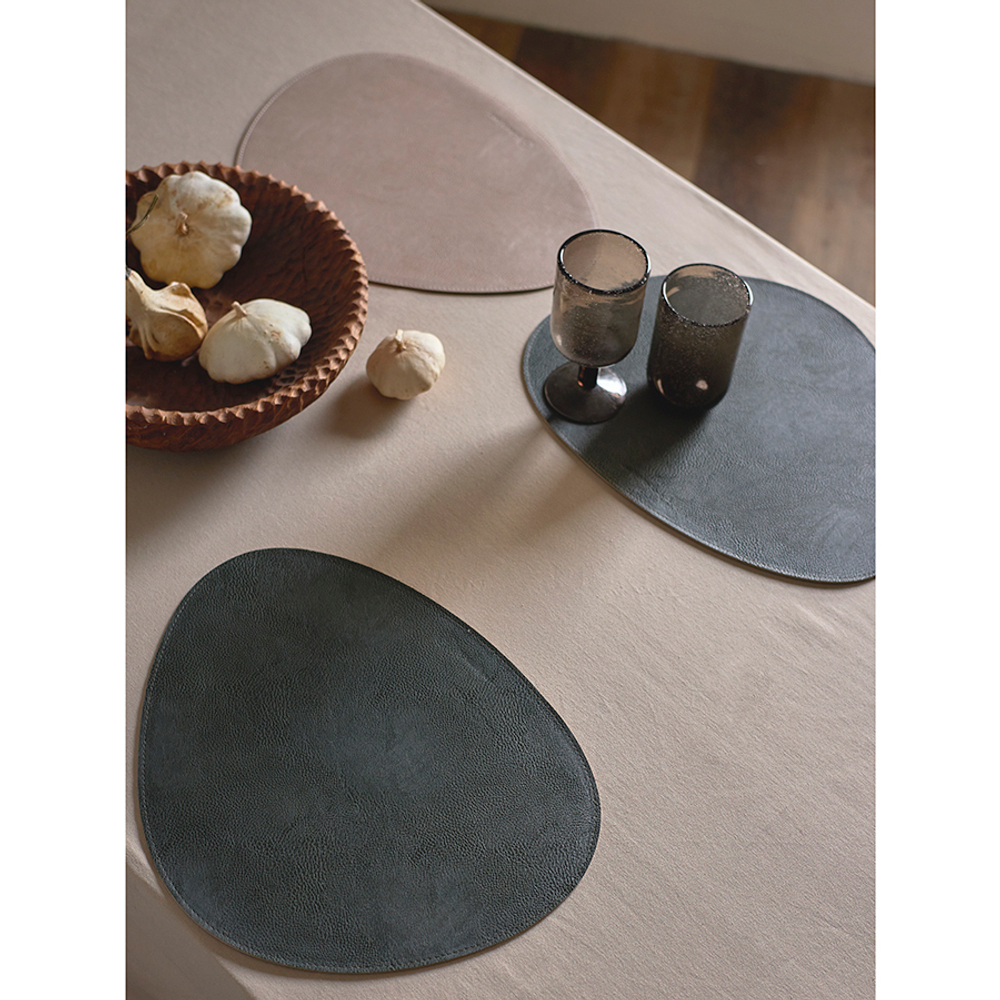 Набор из 4-х двухсторонних сервировочных салфеток drop, 33х41 см, зеленый/бежевый