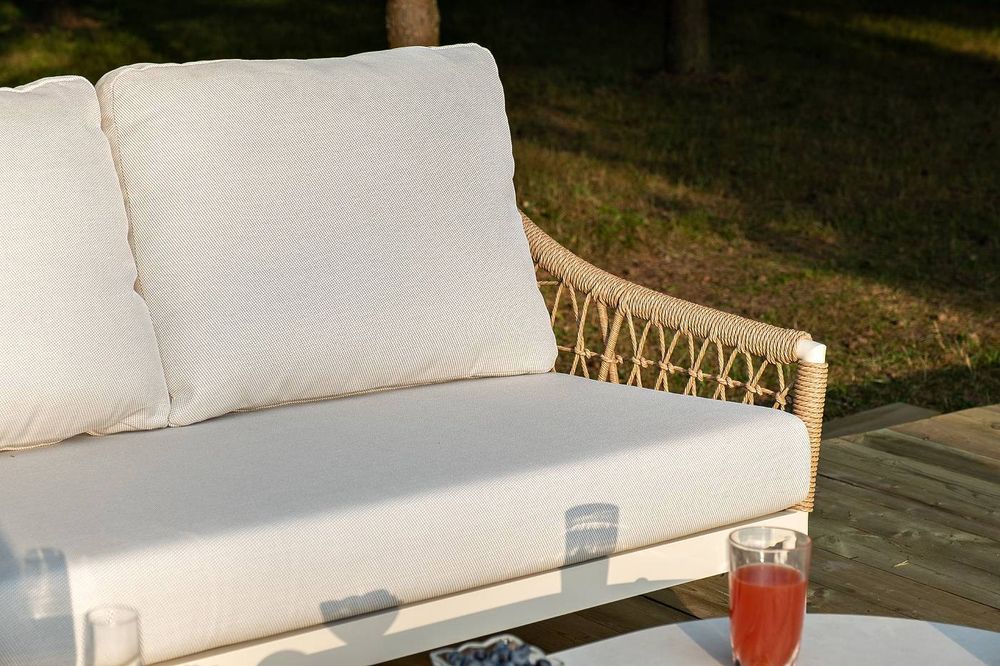 "Венеция" лаунж-зона из искусственного ротанга, цвет соломенный