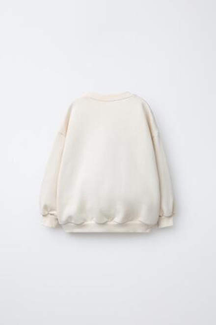 ZARA ТОЛСТОВКА С КАРМАНОМ ИЗ КРУЖЕВА КРОШЕ, ЭКРЮ