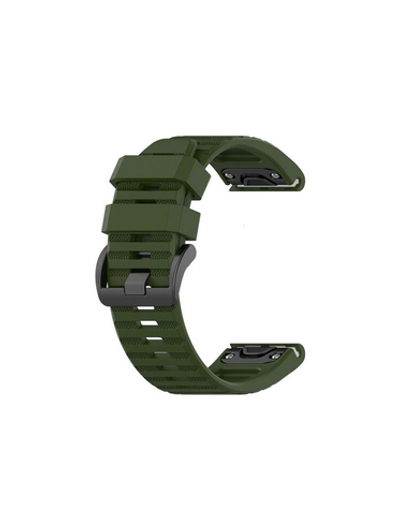 Ремешок быстросъемный 22 мм. силиконовый для Garmin Fenix 5/5+/6/7/, Quatix 5,MARQ, Forerunner 935/945,instinct 1/2,Epix Gen 2 (Зеленый (Хаки)