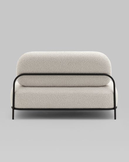 Диван Стоун ткань букле молочный