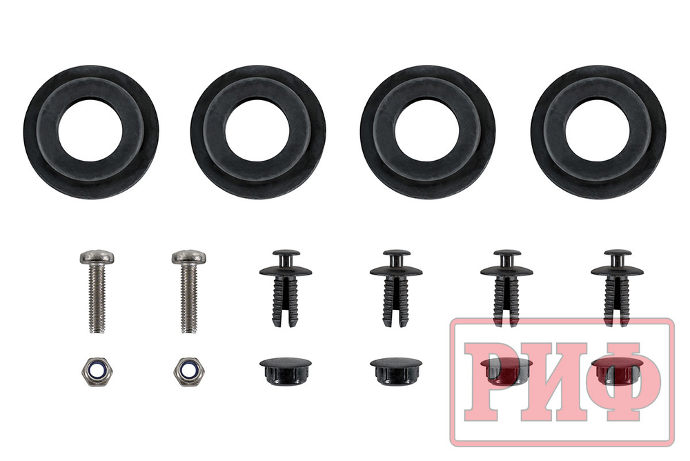 Бампер силовой задний TANK 300 с квадратом под фаркоп, калиткой и фонарями РИФ