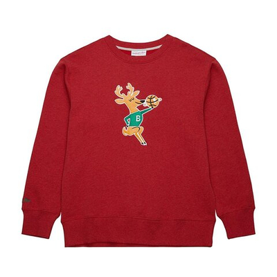 Толстовка Mitchell&Ness NBA Playoff Win 2.0 Crew Vintage Milwaukee Bucks Sweatshirt Red