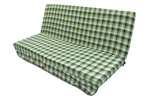 Мягкий элемент  2000х600х80 поликоттон М101-МТ094 арт.Палермо Премиум,Титан,Соната,Монако (цвет ткани зеленая клетка рис.клетка "Garden story"