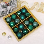 Новогодние шары «Зимняя вечеринка» 6 см (набор 16 шт), Изумруд