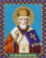 Набор для вышивания бисером Panna, Икона Святителя Николая Чудотворца, 8,5х11 см
