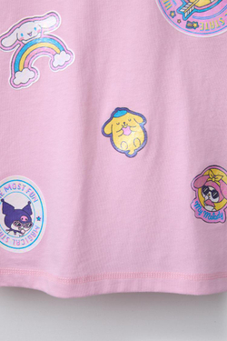 ZARA ФУТБОЛКА С НАШИВКАМИ KUROMI © SANRIO, РОЗОВЫЙ