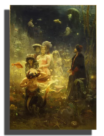 Репродукция "Репин - Садко в подводном царстве"