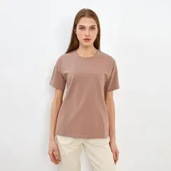 Футболка женская Basic line, цвет коричневый, р-р 46