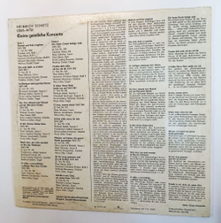 Винтажная виниловая пластинка LP Heinrich Schutz Генрих Шютц, Solisten Des Dresdner Kreuzchores, Peter Schreier, Hans Joachim Rotzsch, Gunther Leib, Theo Adam, Hermann Christian Polster Kleine Geistliche Konzerte (GDR 1968)