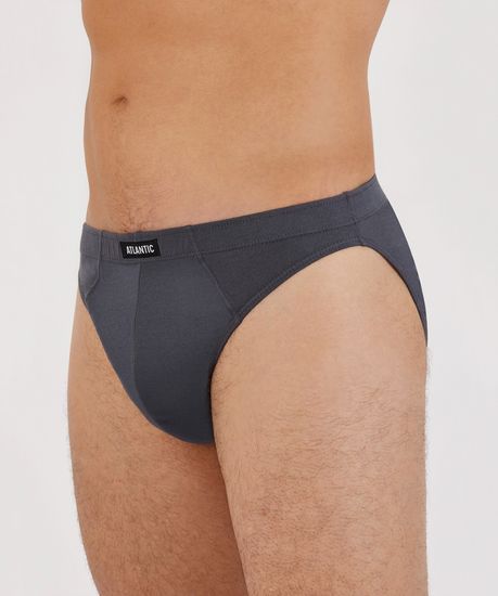 Мужские трусы (3шт) слипы спорт Atlantic 3BMP-322, белый+серый+графит