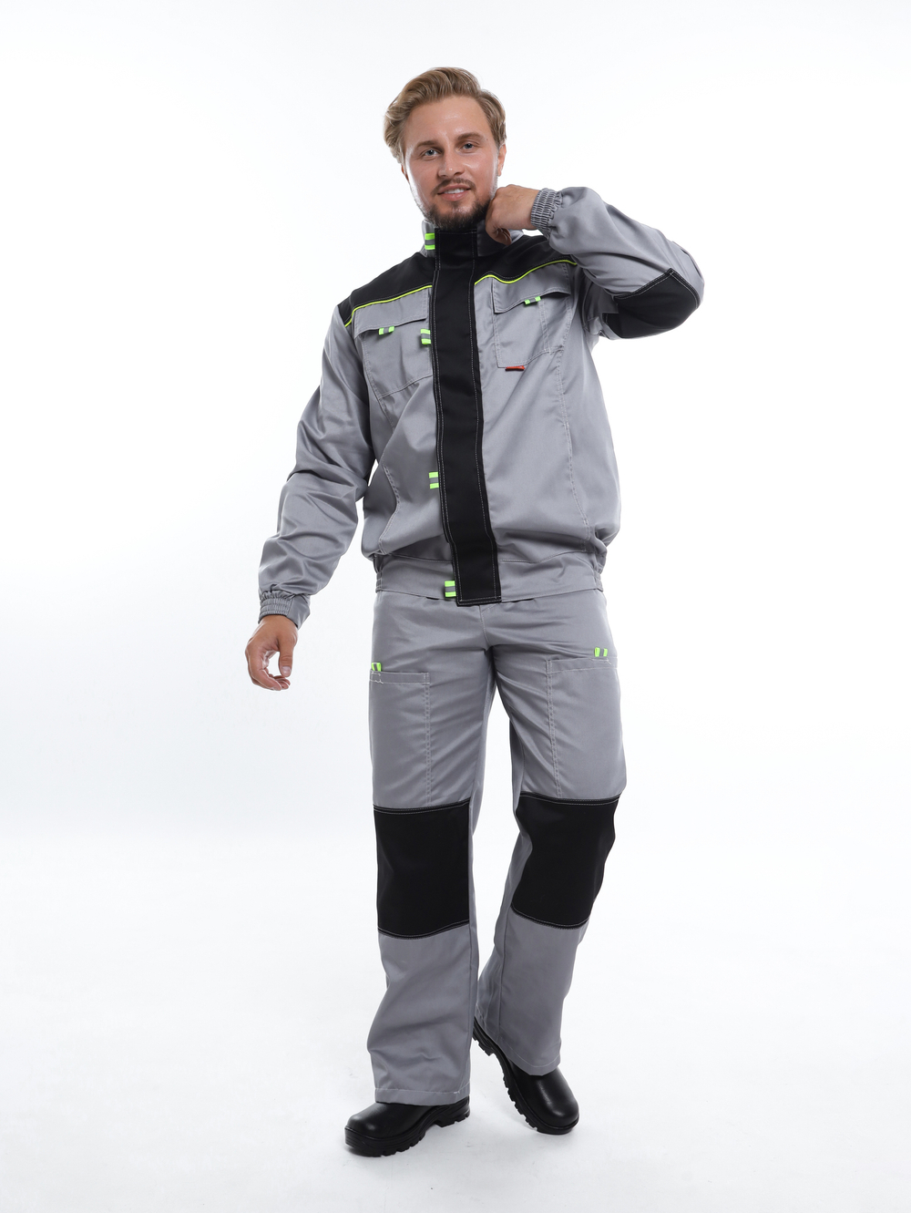 Костюм Nerss «Практик», куртка + полукомбинезон. Серый с черным