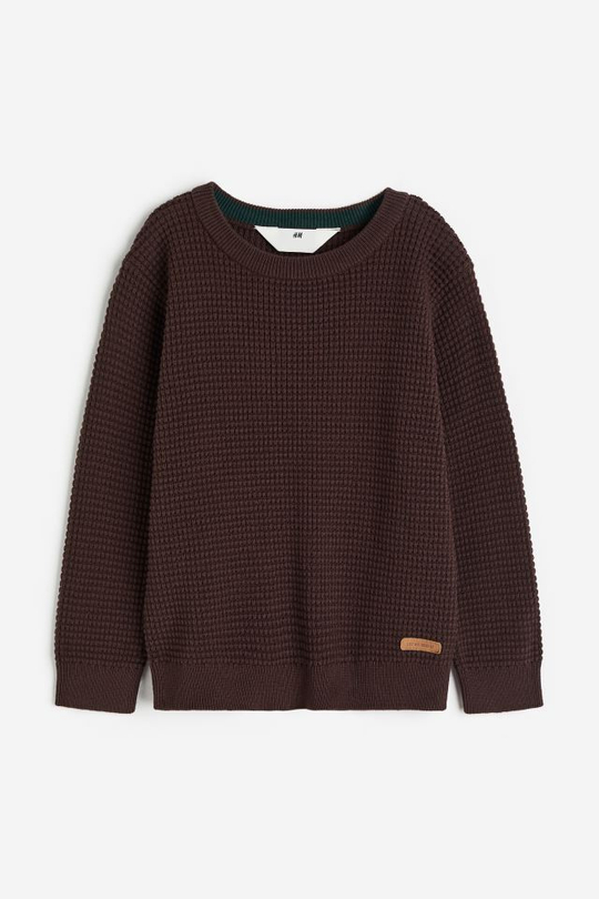 H&M Вязаный свитер, темно-коричневый