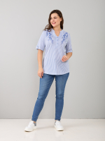 Блузка БЛ-122/белый-цепочкацветы-п