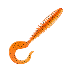 Приманка ZUB-TWIST  75мм(3")-6шт, (цвет 250) морковный с блестками
