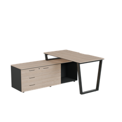 Стол на опорной тумбе на V-каркасе левый PREGO OFFICE 1600*1600/800*750 ПОСОТ-16.8ВЛ