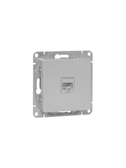 Розетка компьютерная 1-м СП Эпика RJ45 кат.5 механизм алюм. EKF UP1-SOA-RJ45-5