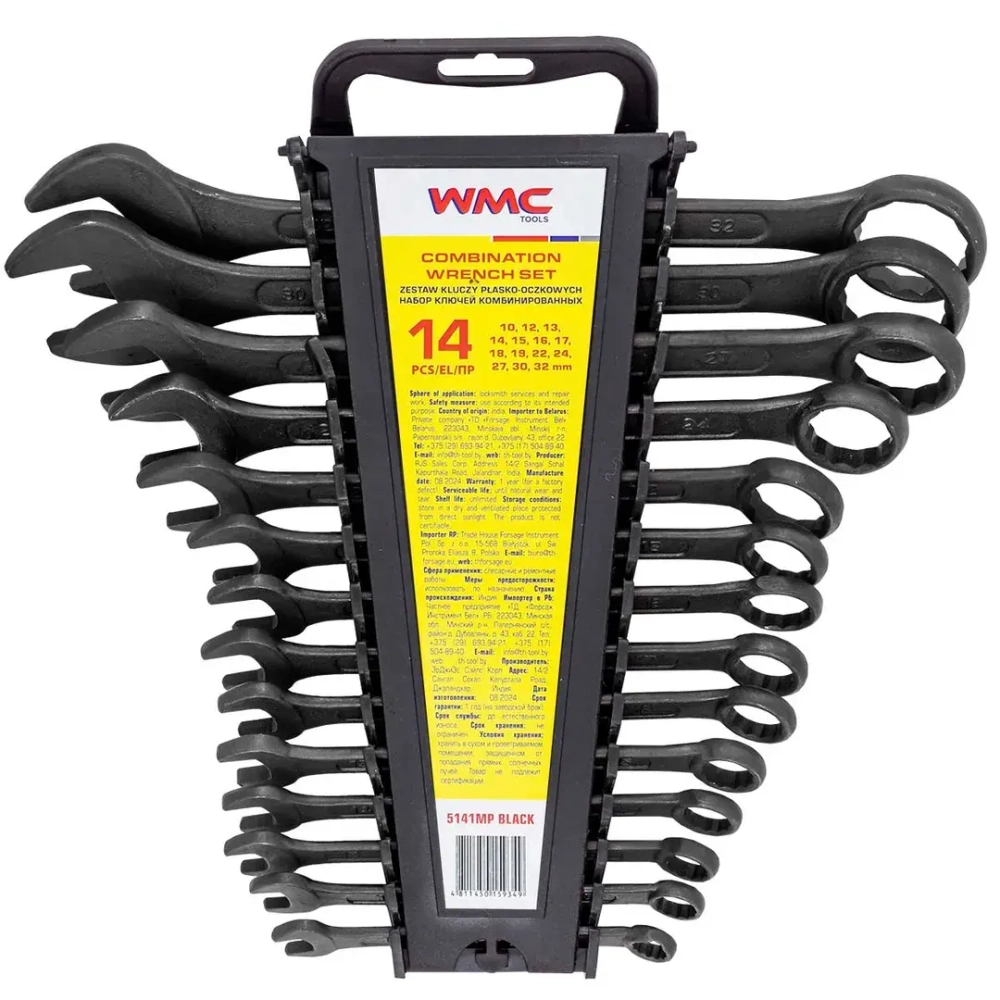 Набор ключей комбинированных 14пр. WMC TOOLS WMC-5141MP Black
