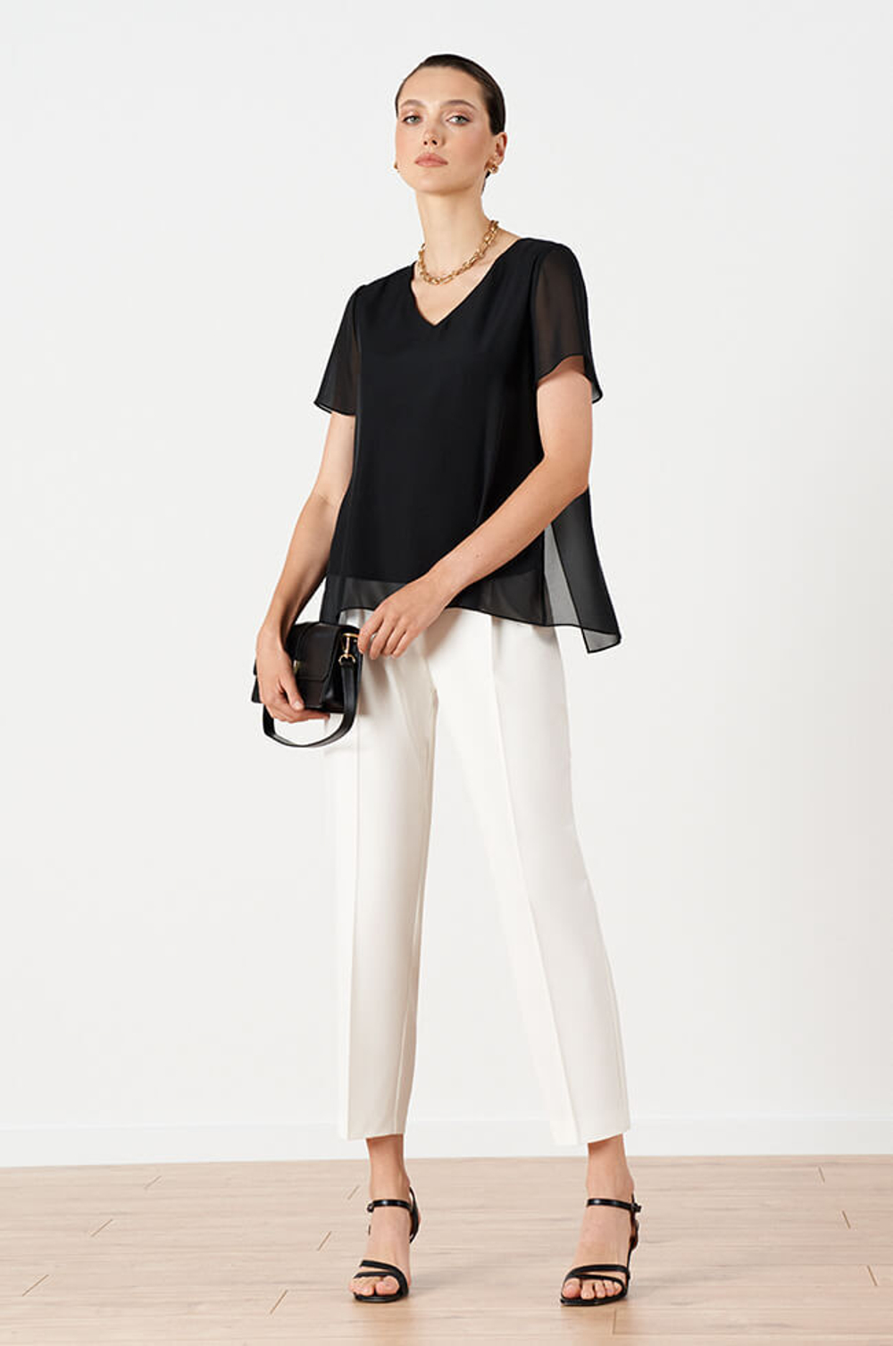 23233 Блузка женская (черный)