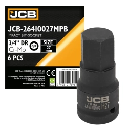 Головка-бита ударная 6-гранная 3/4'', 27мм JCB JCB-26410027MPB