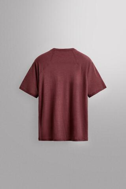 ZARA ЖАККАРДОВАЯ ФУТБОЛКА В ПОЛОСКУ С ШЕРСТЬЮ, ЦВЕТ РОЗОВОГО ДЕРЕВА