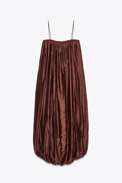 ZARA ПЛАТЬЕ-ТРАНСФОРМЕР С ЮБКОЙ-БАЛЛОНОМ — ZW COLLECTION, ТЕРРАКОТОВЫЙ