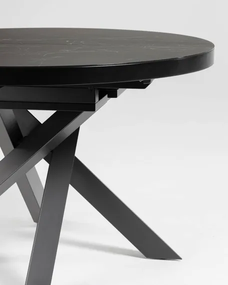 Стол раздвижной Vashti 120-160 см черная керамика