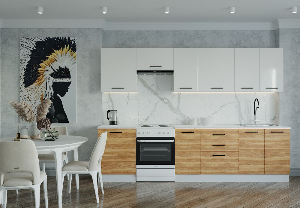 Кухонный гарнитур Лада 3000 мм (Стол. 38мм)