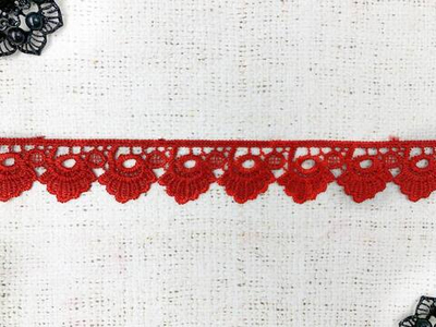Кружево плетеное, ш. 3 см, красный