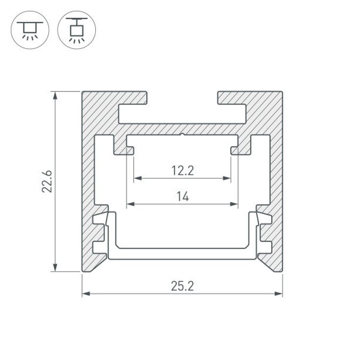 Профиль Arlight SL-Line-2522-2500 Black 033737