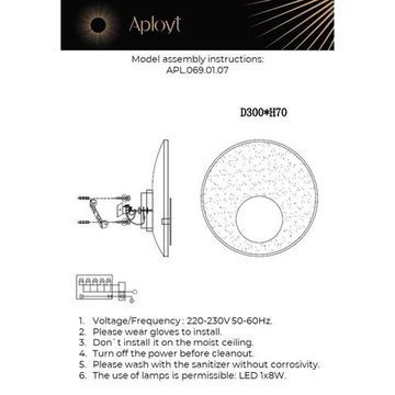 Бра 8W 3500K APL.069.01.07 черный/белый Samuele Aployt