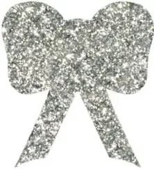 Бантик из пенофлекса с блестками 150 мм., серебро, ПромЕлка (Б1-150SILVER)
