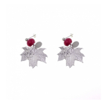Серьги листья Ester Bijoux Канадский Клён OR756-S BW