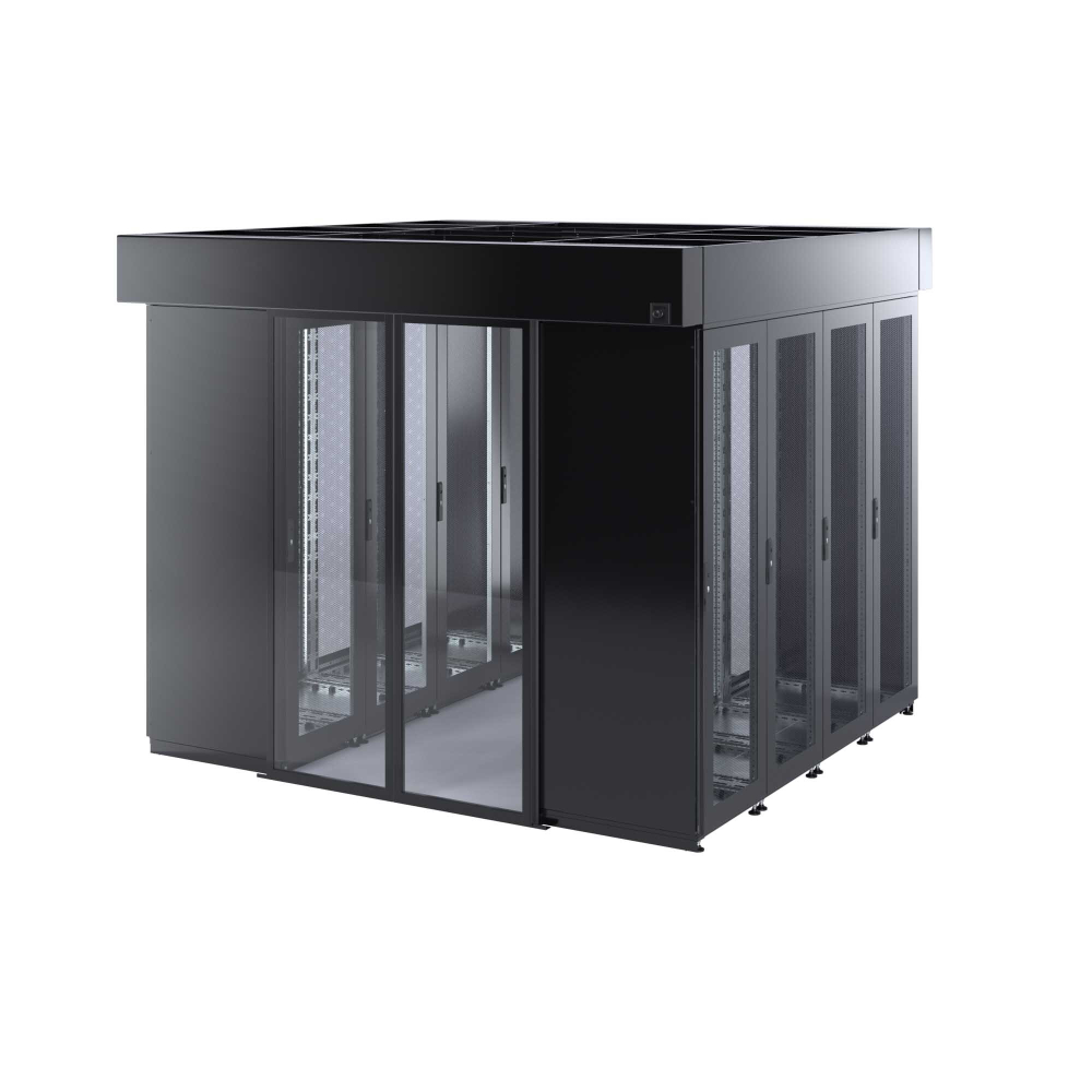 Холодный коридор, шириной 1200мм, высотой 2120, глубиной шкафов 800мм и глубиной коридора 1,7 м, с автоматическими дверями, и задней панелью