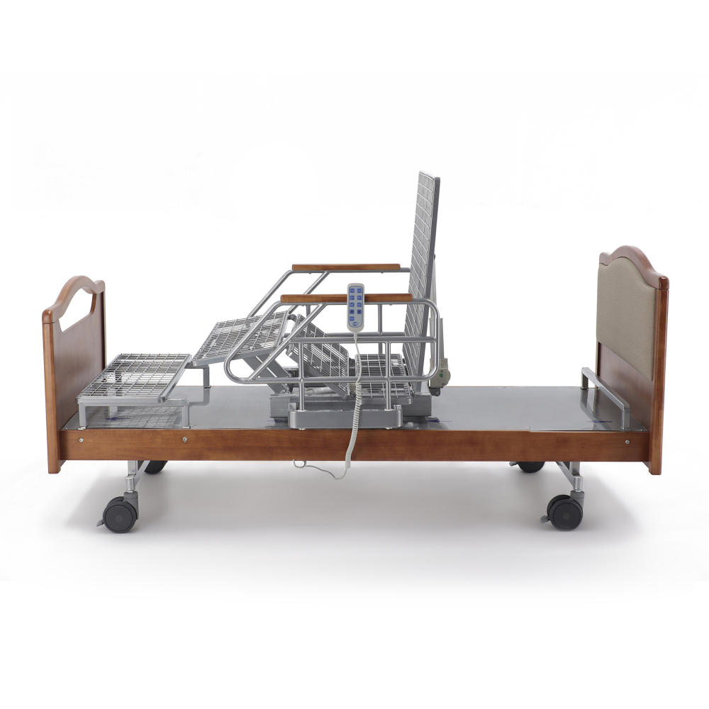 Кровать электрическая MED-MOS DB-2B с поворотным креслом в левую сторону (коричневый)