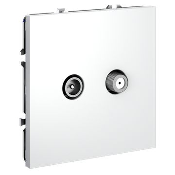 Розетка телевизионная встраиваемая VOLTUM S70 оконечная TV+SAT, (белый матовый)