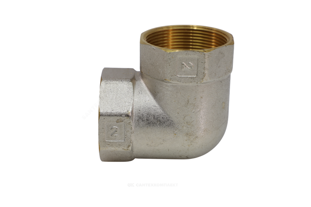 Угольник латунь никель Ду 32 (1 1/4") ВР/ВР 9001 ГОСТ 32585-2013 Aquasfera 9001-04