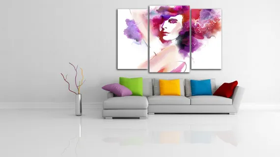 Модульная картина "Взгляд девушки"