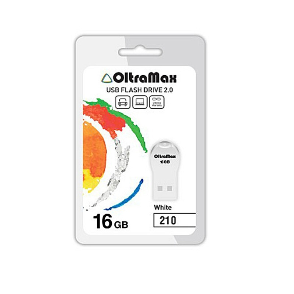 USB Флешка 16GB OltraMax 210, USB 2.0, белая