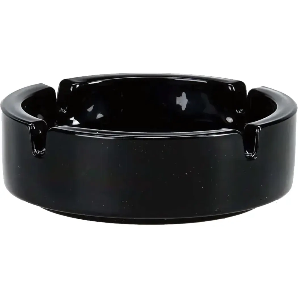 Пепельница круглая 10,5см черная 12643