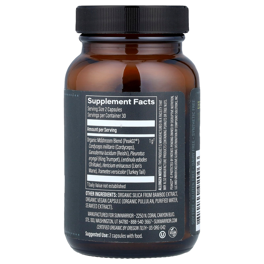 Sunwarrior, органическая смесь грибов, 60 веганских капсул